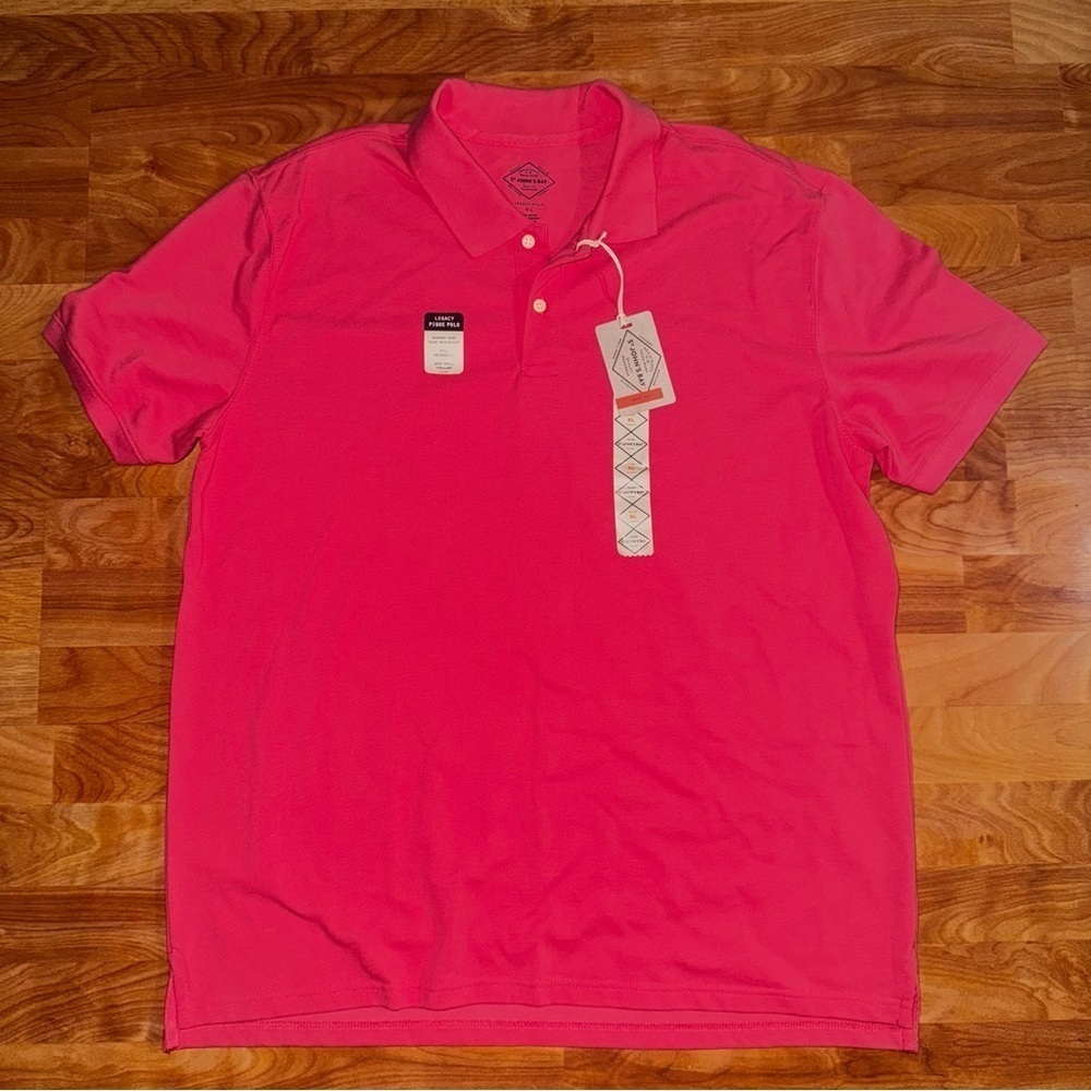 St. John's Bay Polo Shirt Men XL Pink Cotton Easy Care Classic Fit Comfort Flex